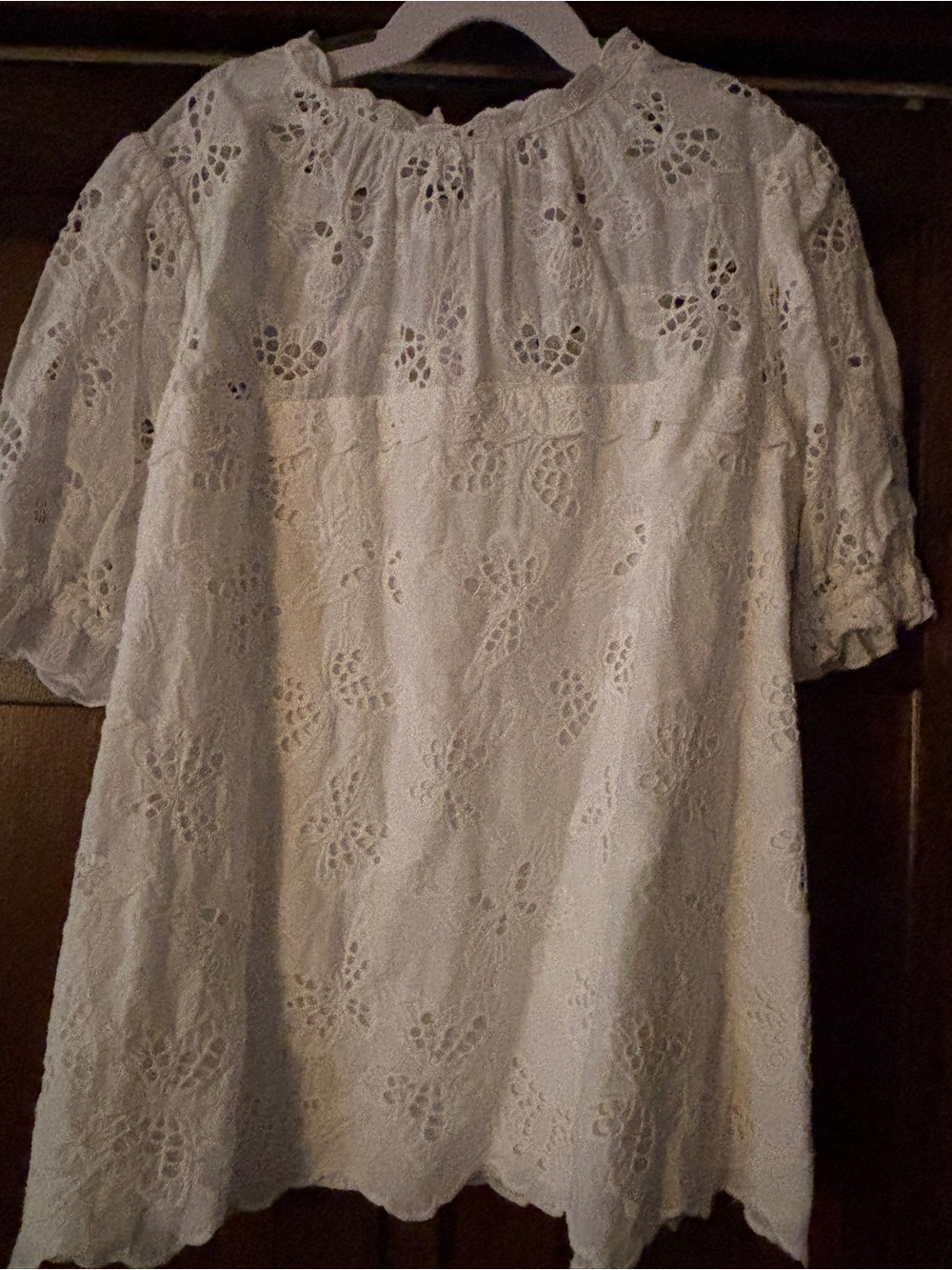 White Eyelet Lace Blouse